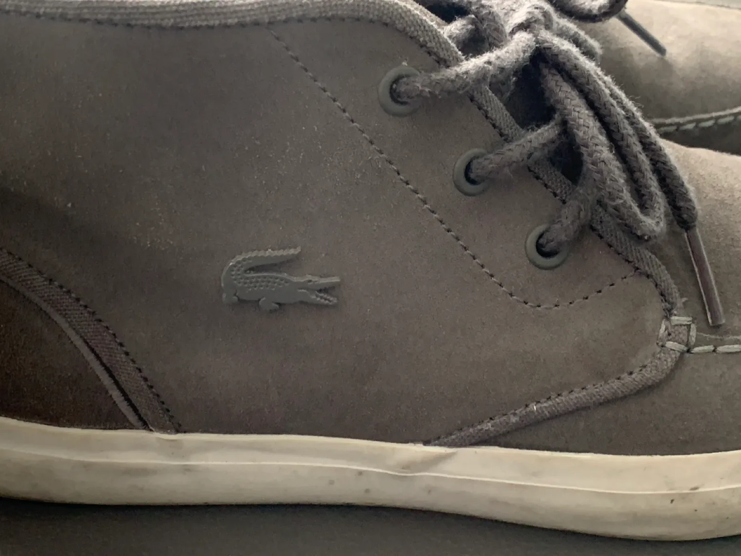 Lacoste Men's Grey Suede High-Top Sneakers - Size 7 UK image indicator(3)