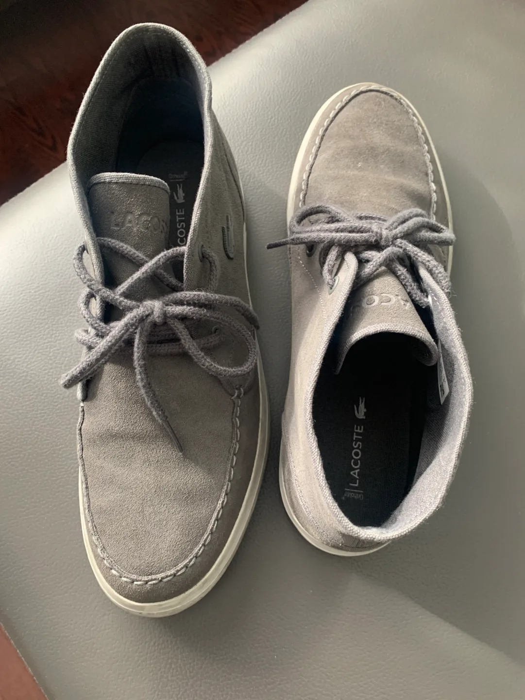 Lacoste Men's Grey Suede High-Top Sneakers - Size 7 UK image indicator(6)