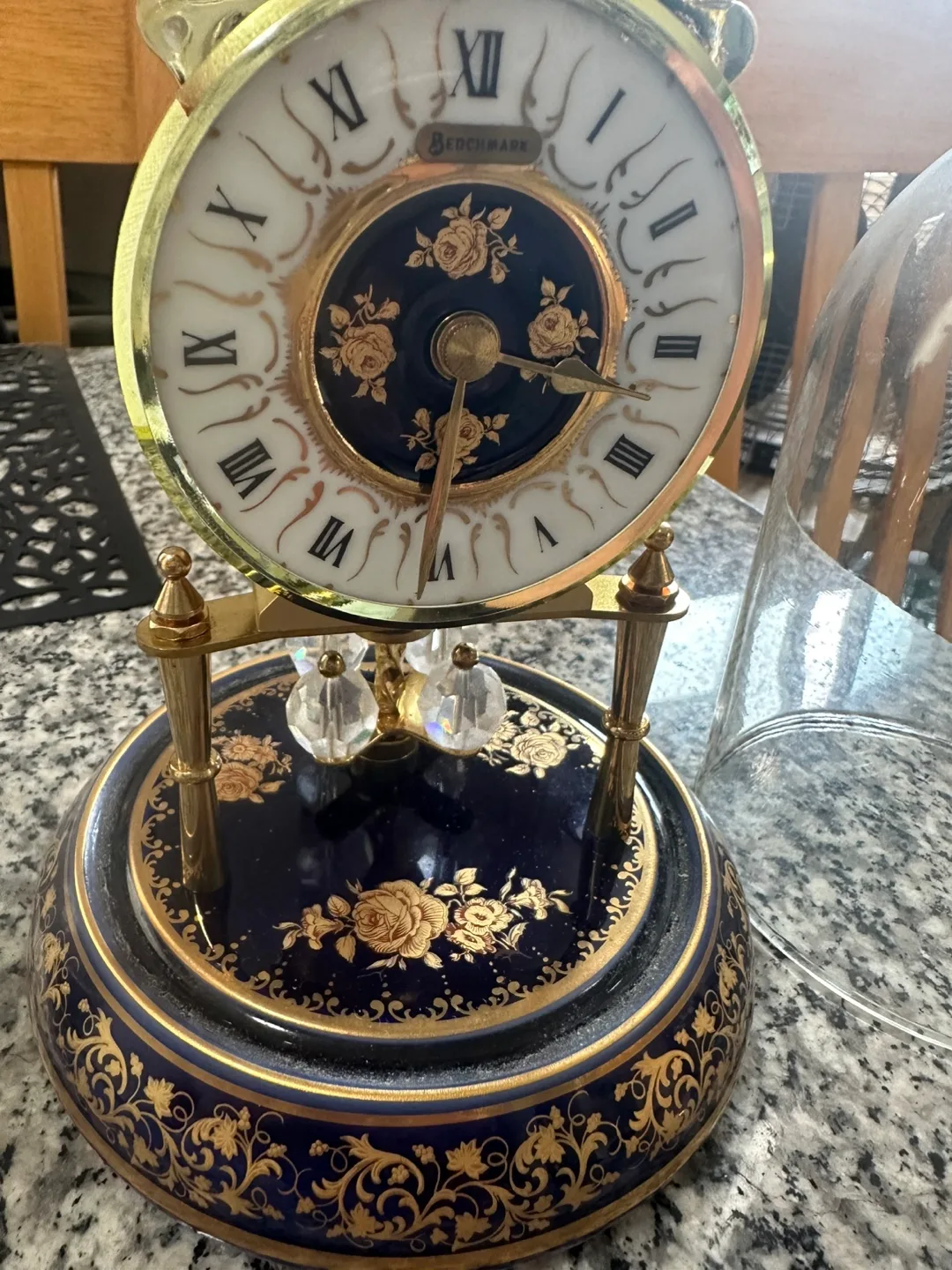 Vintage Bechmark Mantle Clock with Swarovski Crystals image indicator(3)