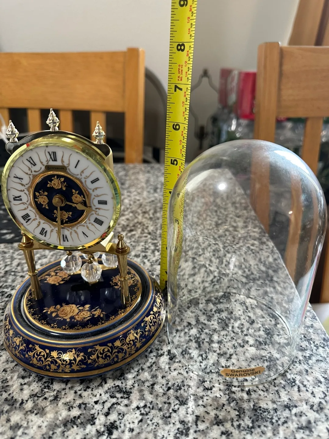 Vintage Bechmark Mantle Clock with Swarovski Crystals image indicator(4)