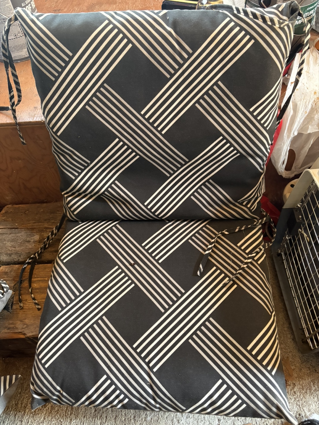 Outdoor Patio Set: Table and Two Chairs with Cushions