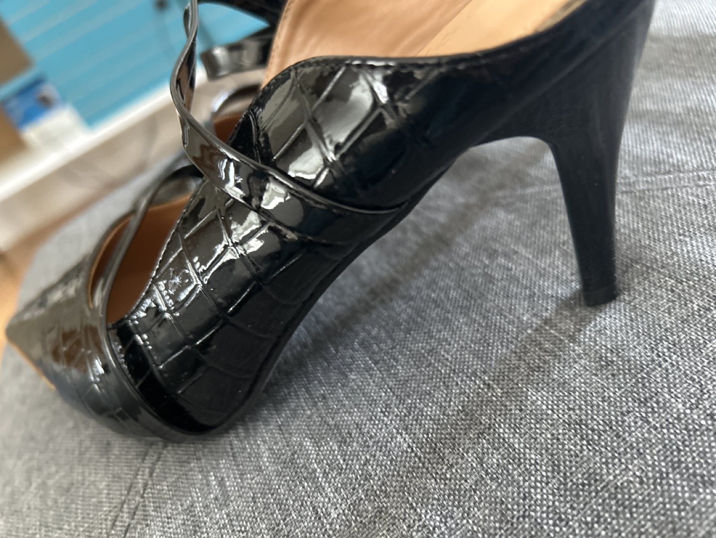 Black Croc-Embossed Mules Size 39 - photo 2