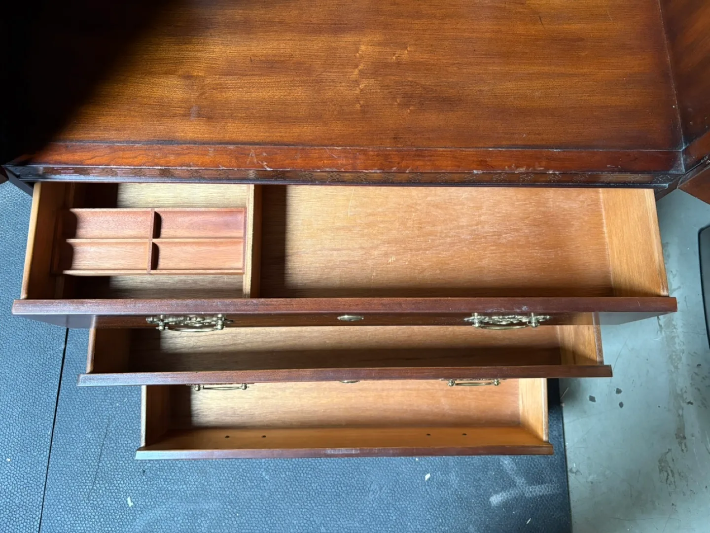 Vintage Wood Entertainment Center with Storage image indicator(7)