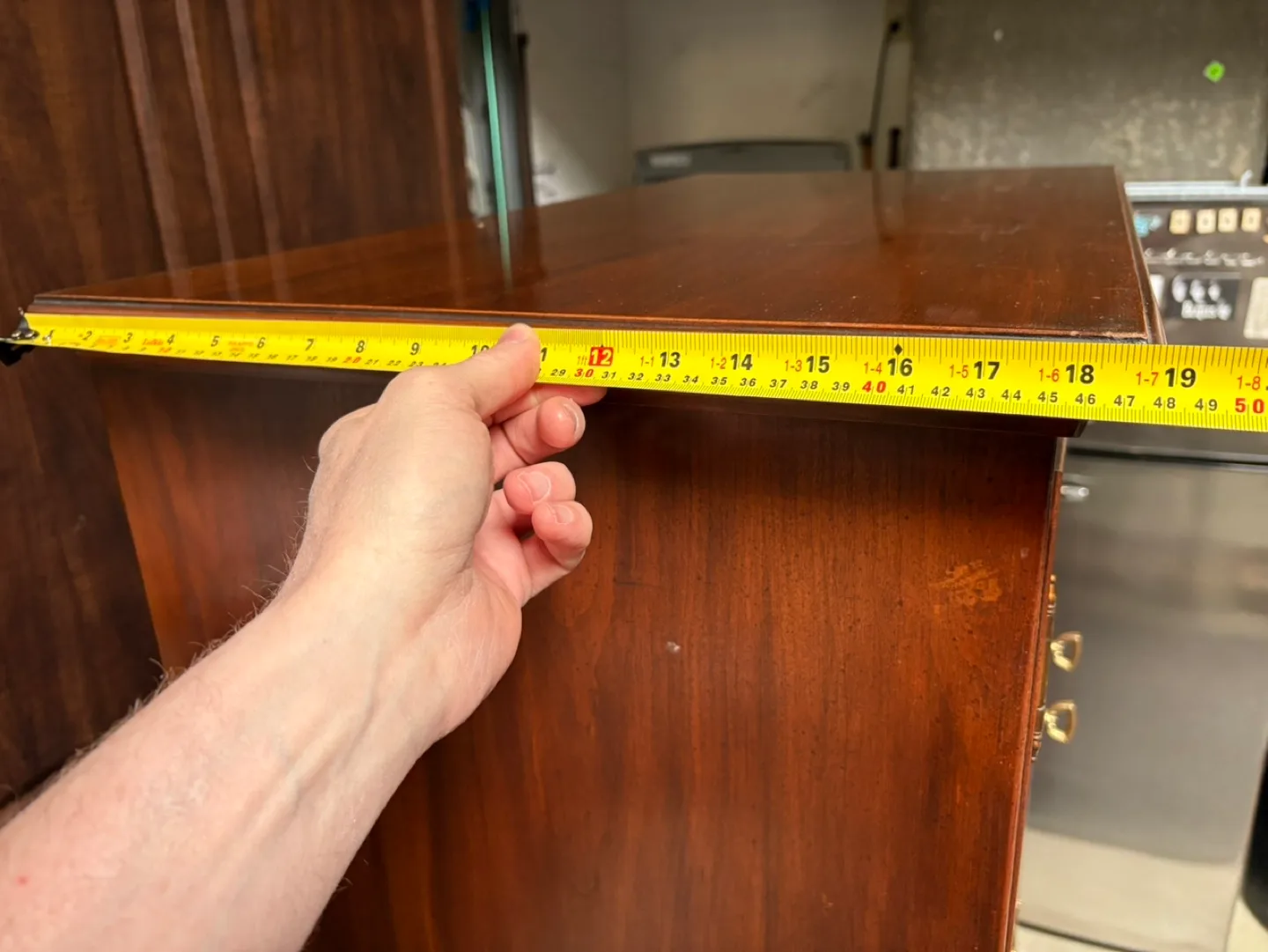 Vintage Wood Entertainment Center with Storage image indicator(9)