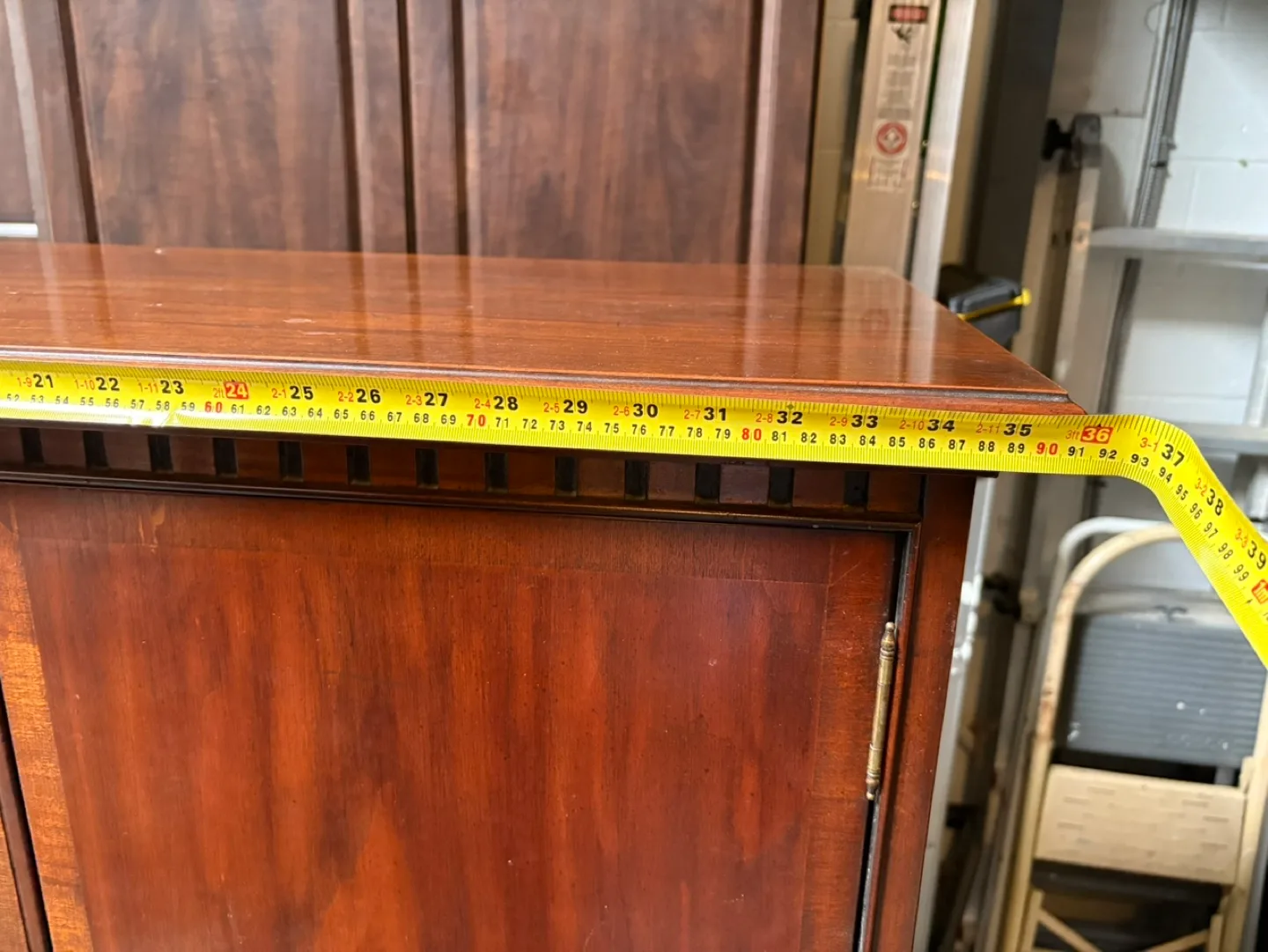 Vintage Wood Entertainment Center with Storage image indicator(8)