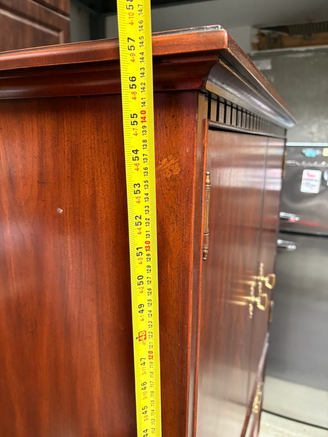 Vintage Wood Entertainment Center with Storage image indicator(10)