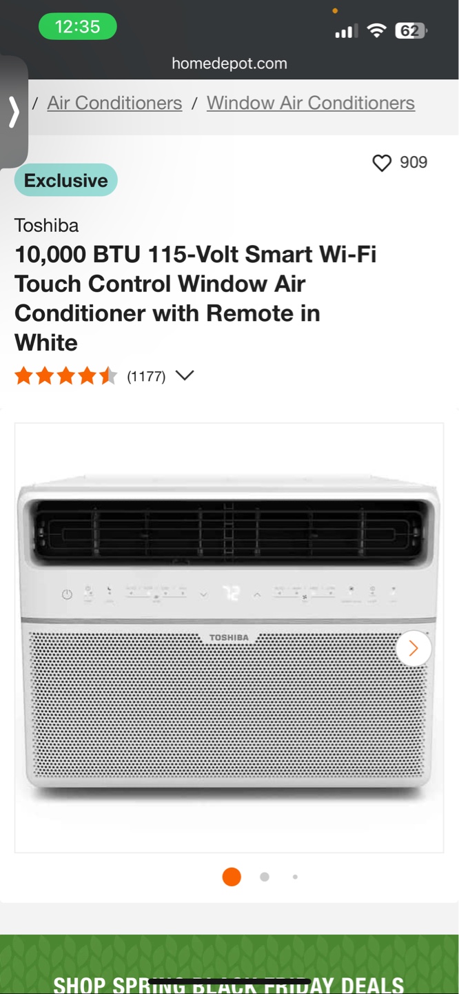 Toshiba 10,000 BTU Smart Wi-Fi Window Air Conditioner - photo 2