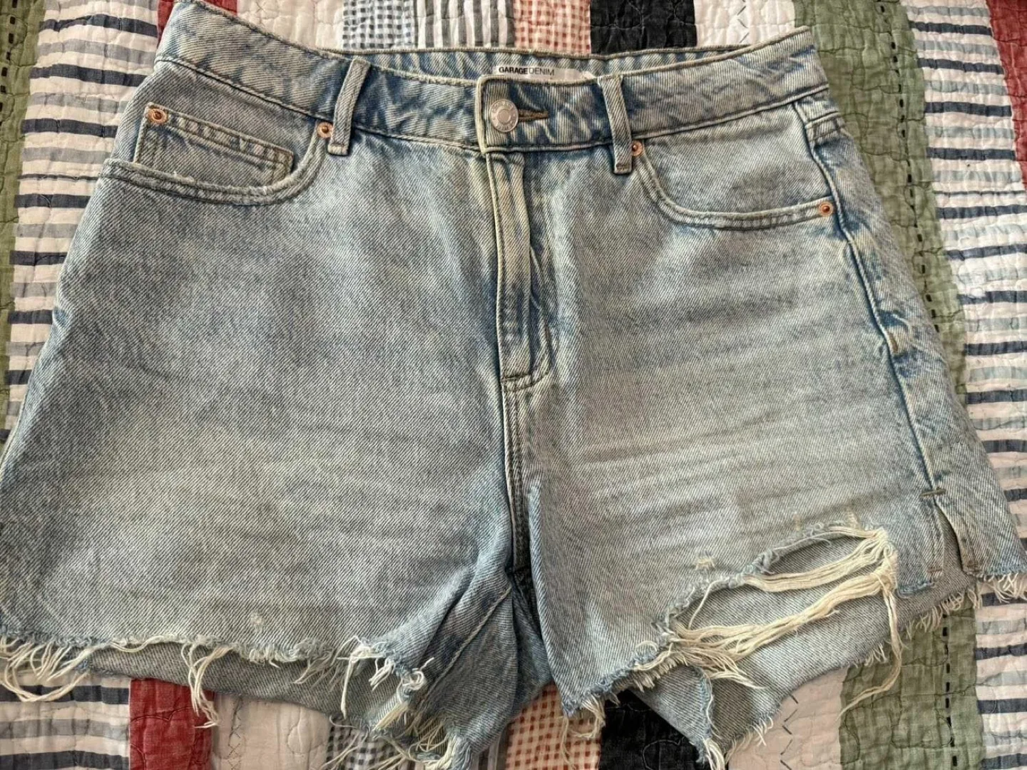 Garage Denim Shorts vintage cut offs size 7 thumbnail