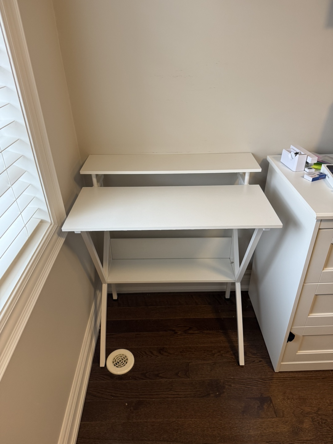 White Computer Desk with Shelf