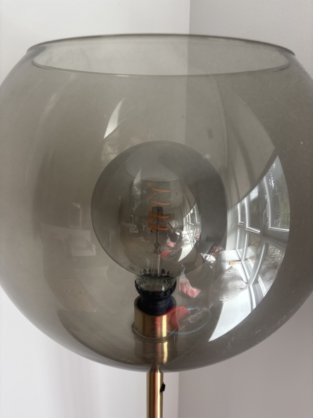 Modern Smoked Glass Floor Lamp - photo 2