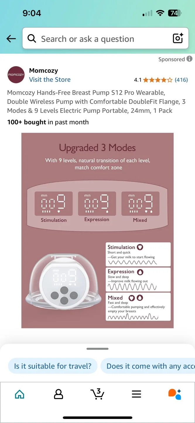 Momcozy S12 Pro wearable breast pump image indicator(2)