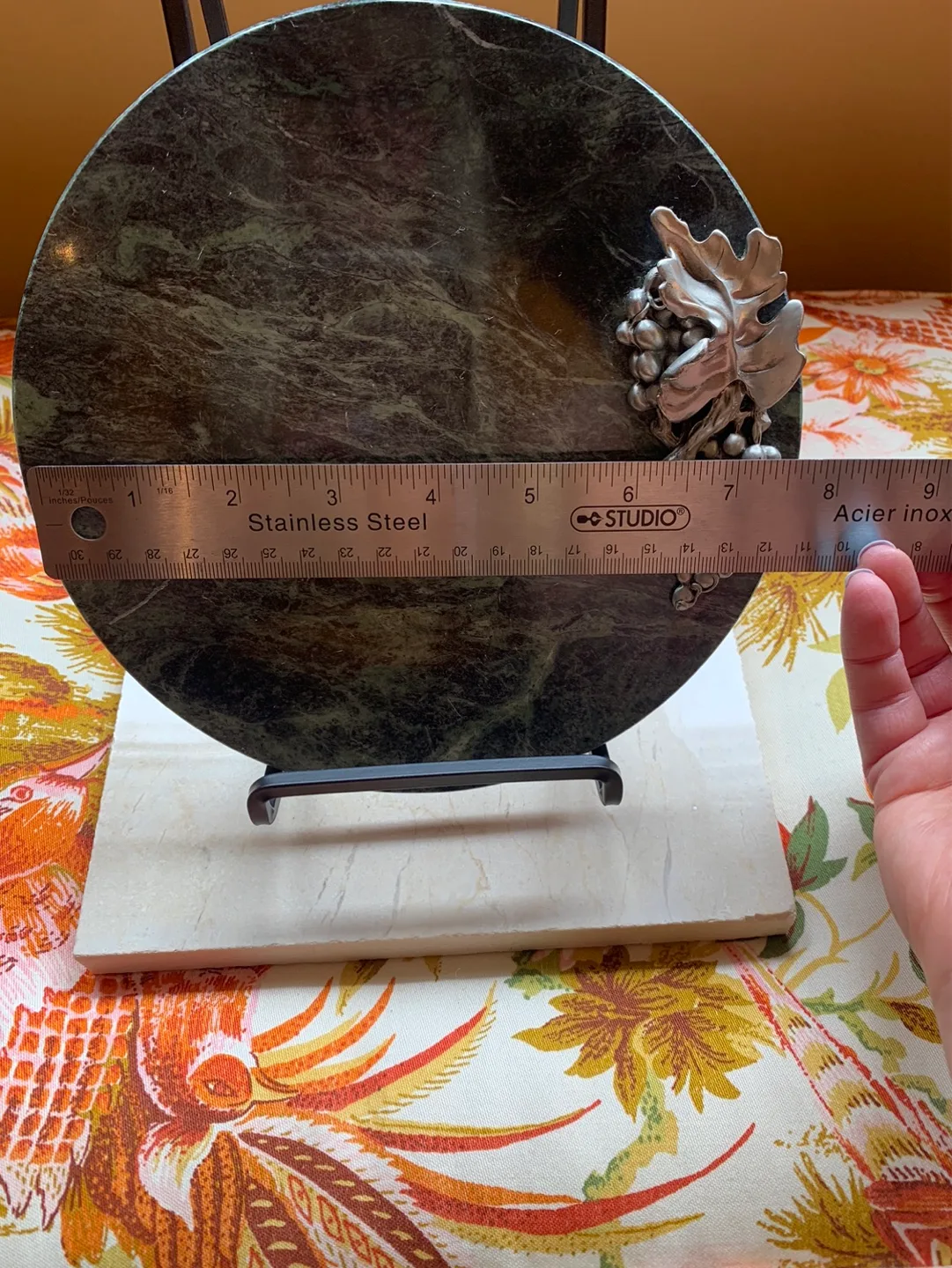 Seagull Pewter and Green Marble Cheese Board image indicator(10)