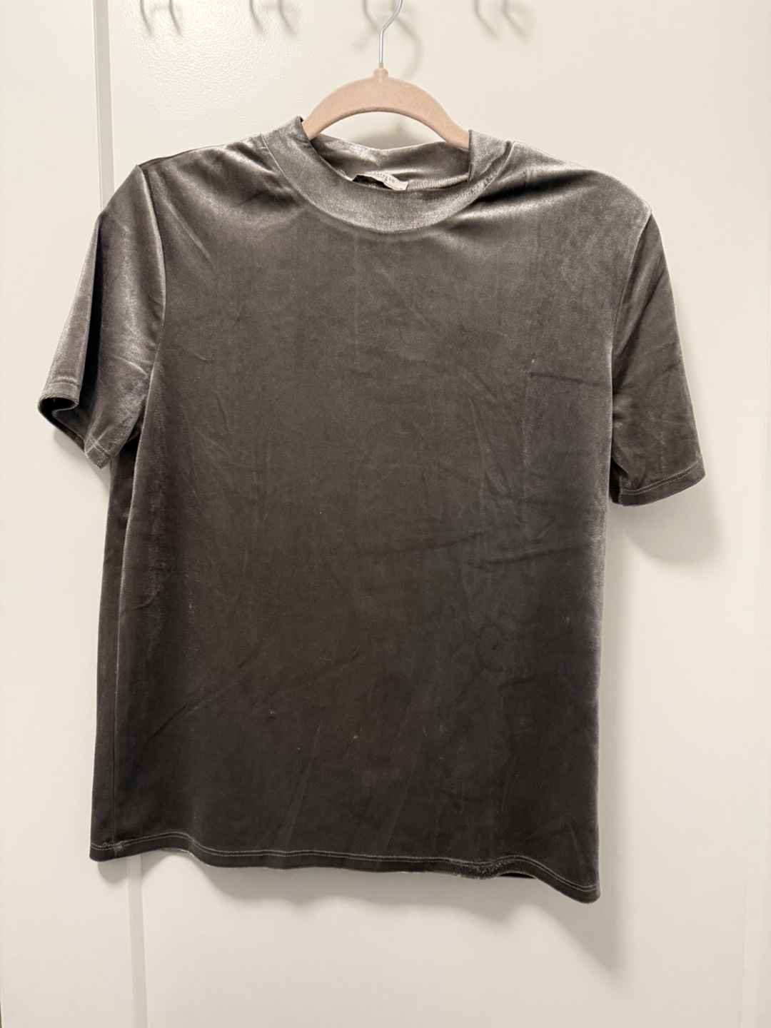 Zara Trafaluc Velvet Mock Neck Top