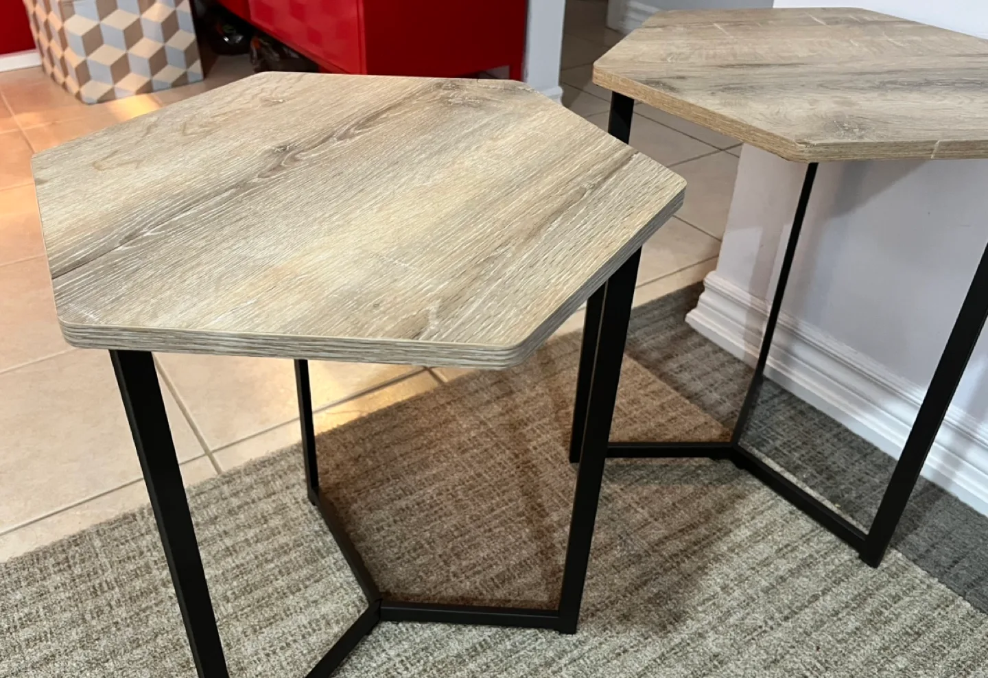 Hexagon Side Table - Modern Farmhouse Style image indicator(4)