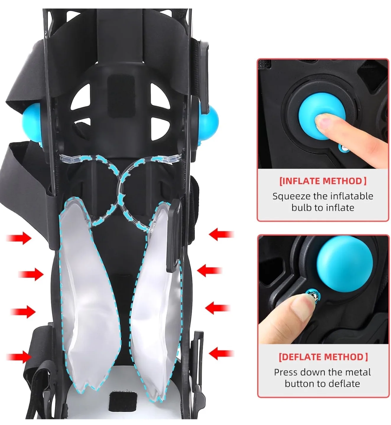 NEW - Adjustable Pneumatic Boot - Fracture- with Air Pump image indicator(2)
