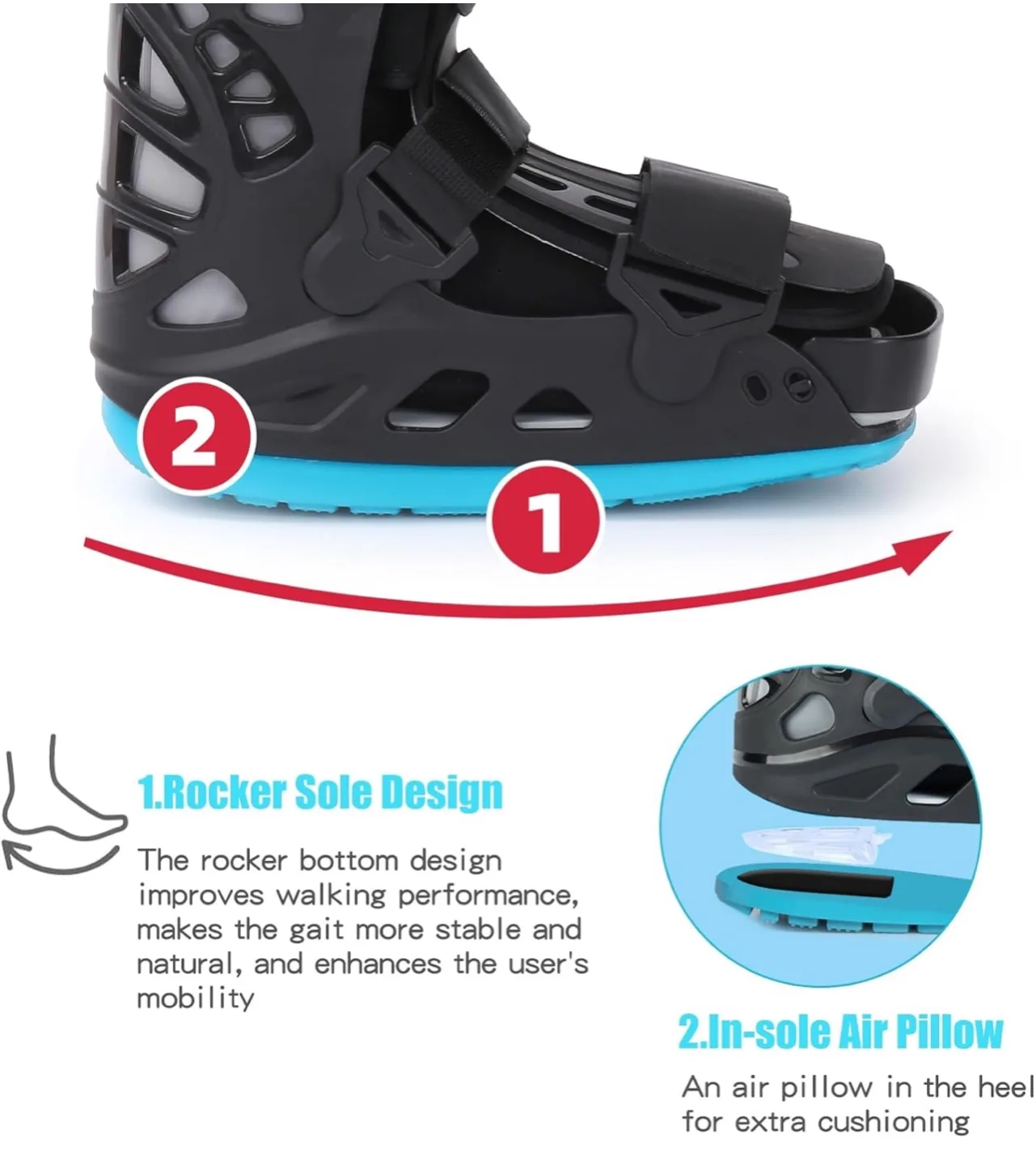 NEW - Adjustable Pneumatic Boot - Fracture- with Air Pump image indicator(5)