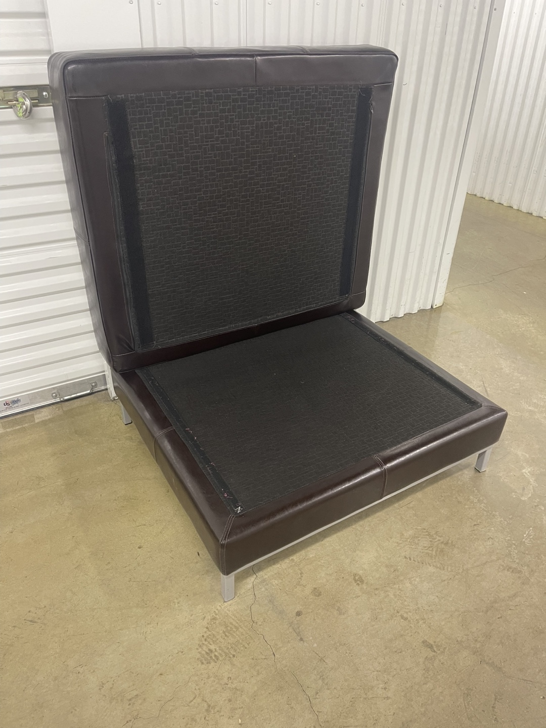 Brown Leather Ottoman - photo 4