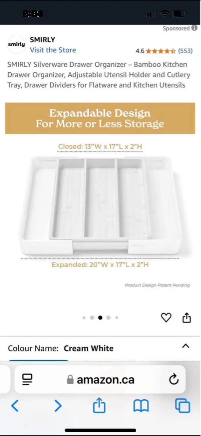 NEW Smirly Bamboo Kitchen Drawer Organizer - 5 Slot Expandable image indicator(3)