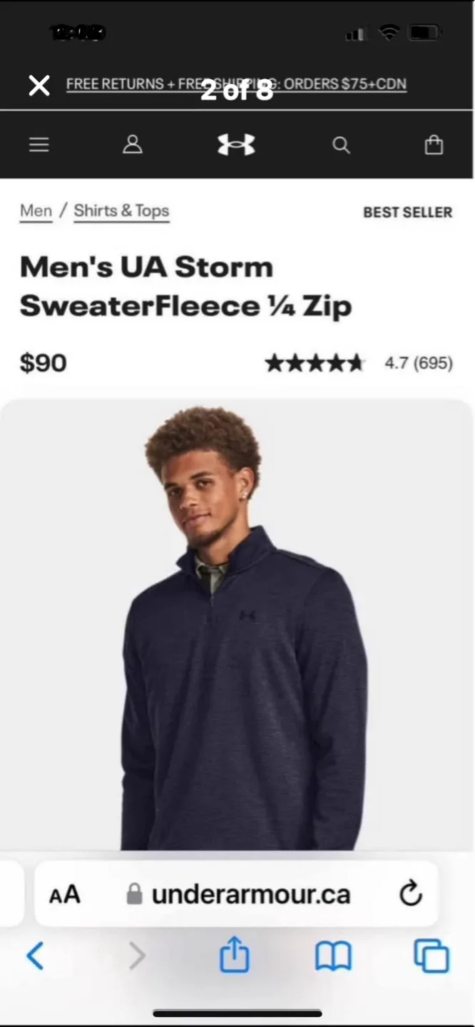 New XL Men's Under Armour UA Storm Sweaterfleece 1/4 Zip image indicator(2)