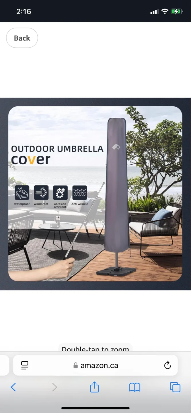 Outdoor Umbrella Cover with Auxiliary Rod image indicator(4)