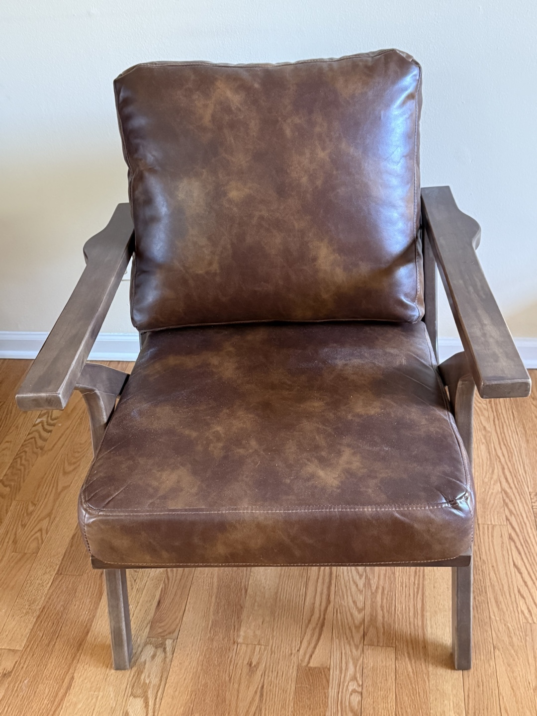 Modern Accent Chair Brown faux Leather 💚 - photo 2