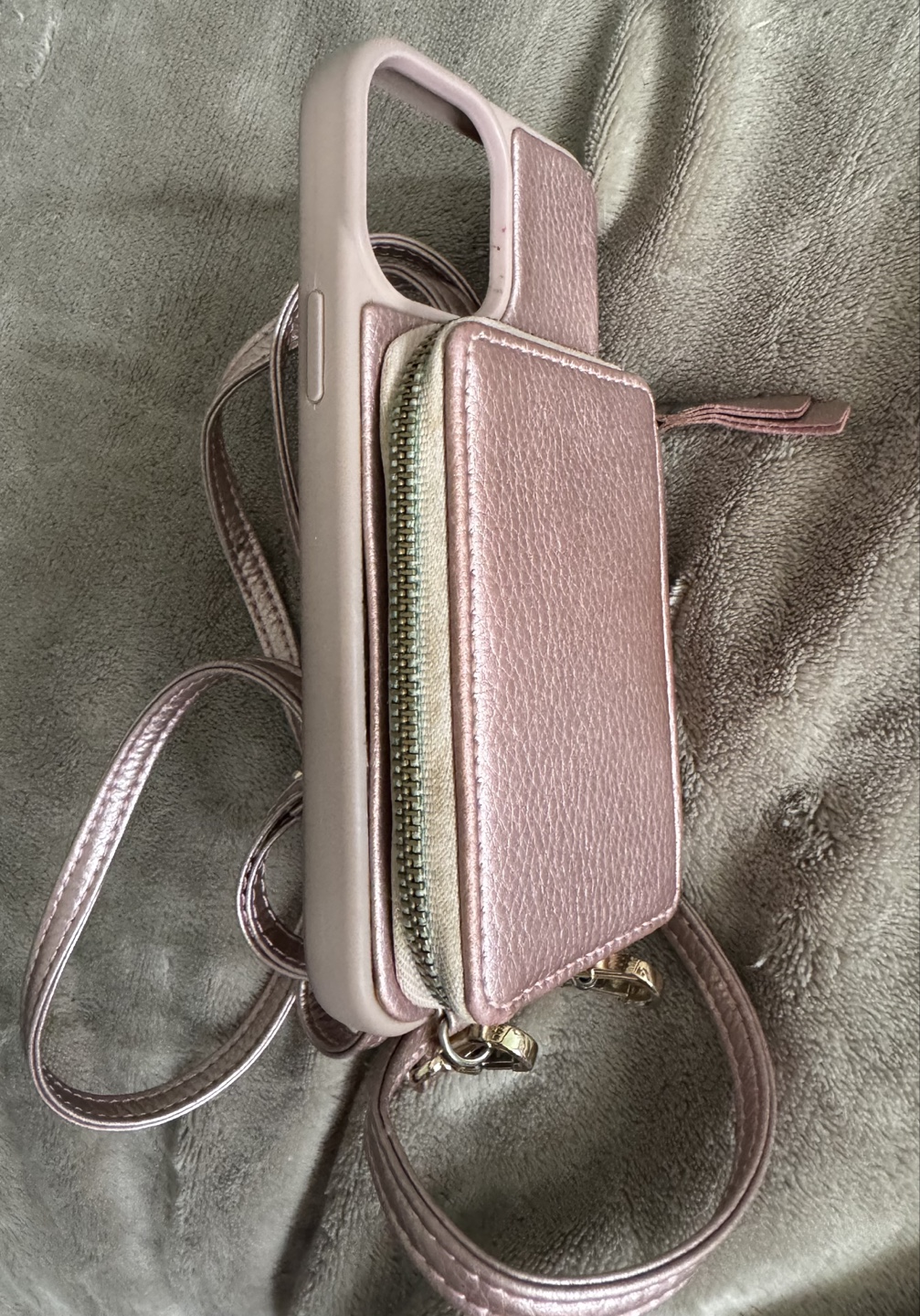 💚Rose Gold iPhone ProMax Case with Crossbody Strap and Wallet - photo 2
