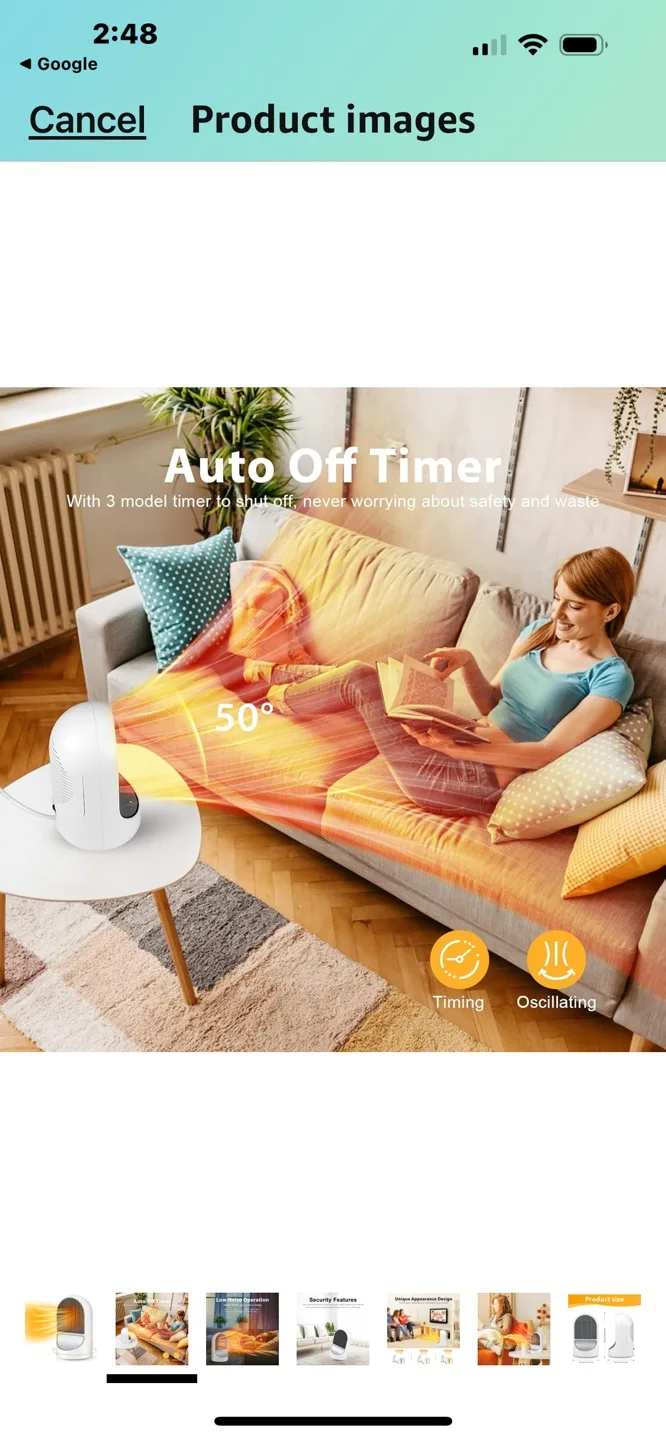 Portable Oscillating Electric Heater with Auto Shut-off Timer image indicator(4)