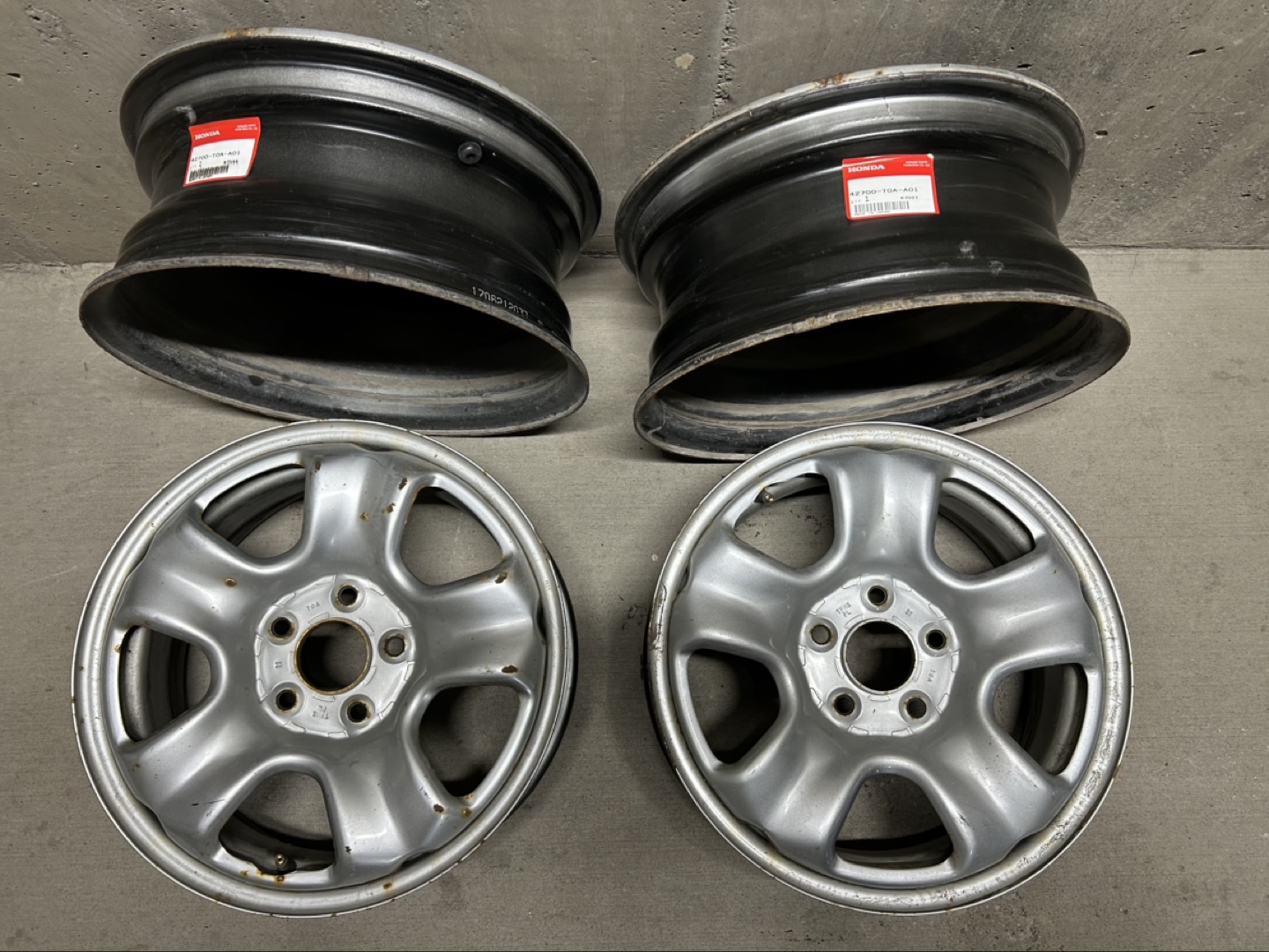 Set of 4 Steel Wheels - Honda