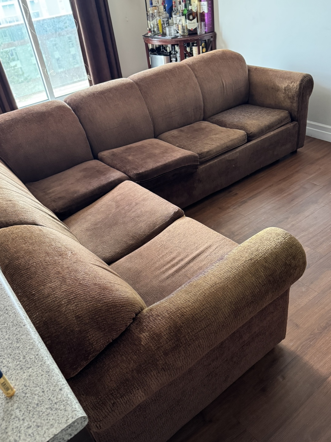 Convertible L shape couch/bed