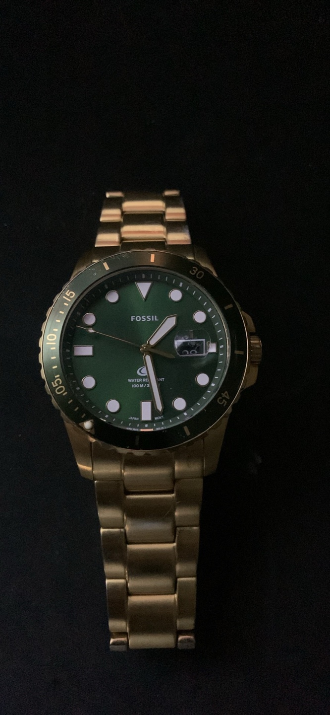 Fossil Men's Green Dial Gold-Tone Stainless Steel Watch - photo 2
