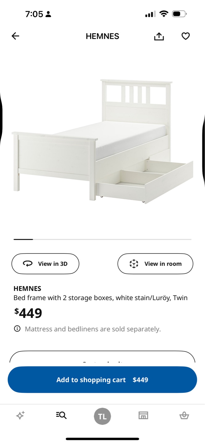 HEMNES Twin Bed Frame with 2 Drawers - photo 5