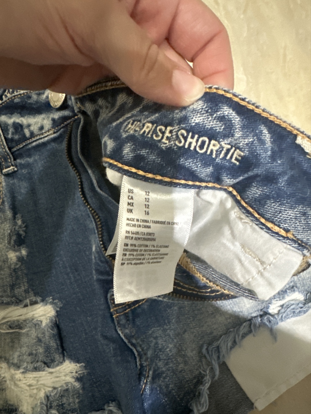 American Eagle High Rise Shortie Jean Shorts - Size 12 - photo 2