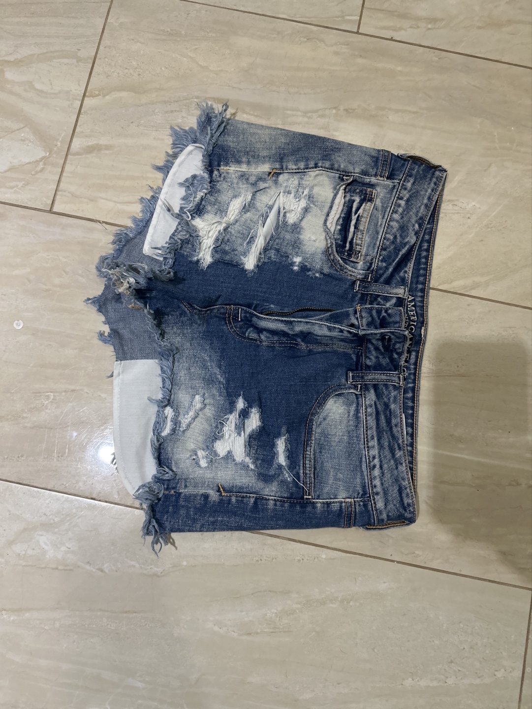 American Eagle High Rise Shortie Jean Shorts - Size 12