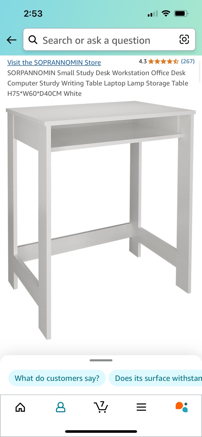 White Small Study Desk Workstation - photo 2