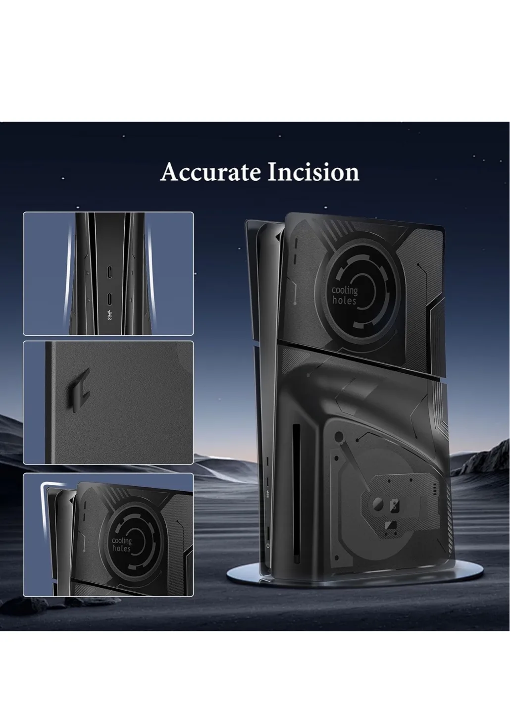 PS5 Slim Console Panel Cover - Black image indicator(4)