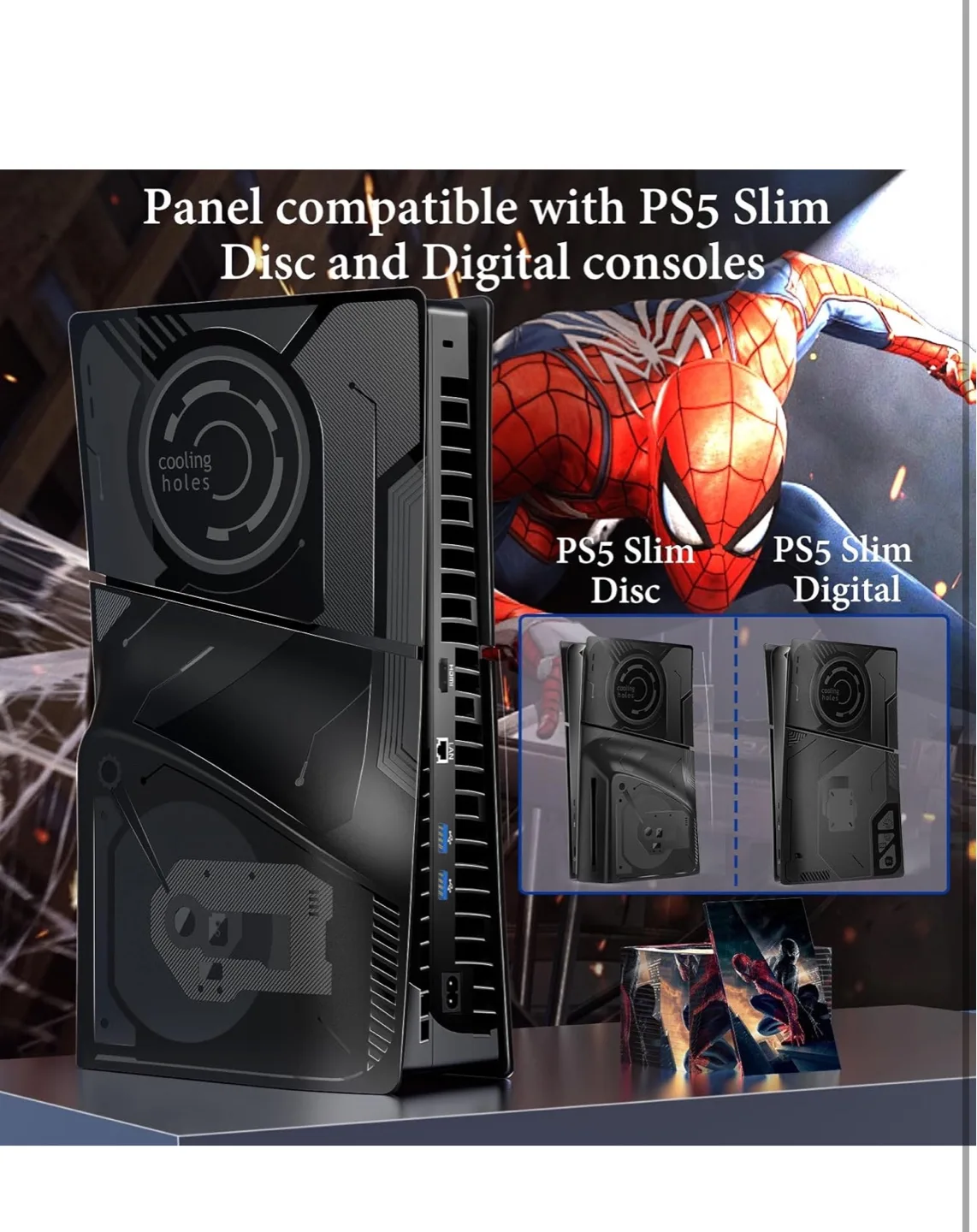 PS5 Slim Console Panel Cover - Black image indicator(2)