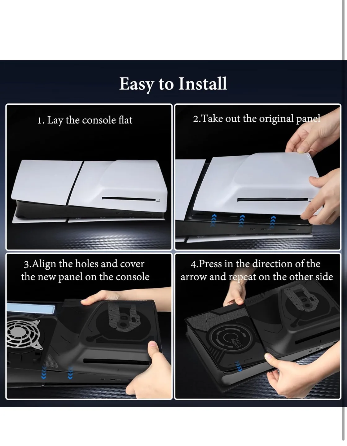 PS5 Slim Console Panel Cover - Black image indicator(6)