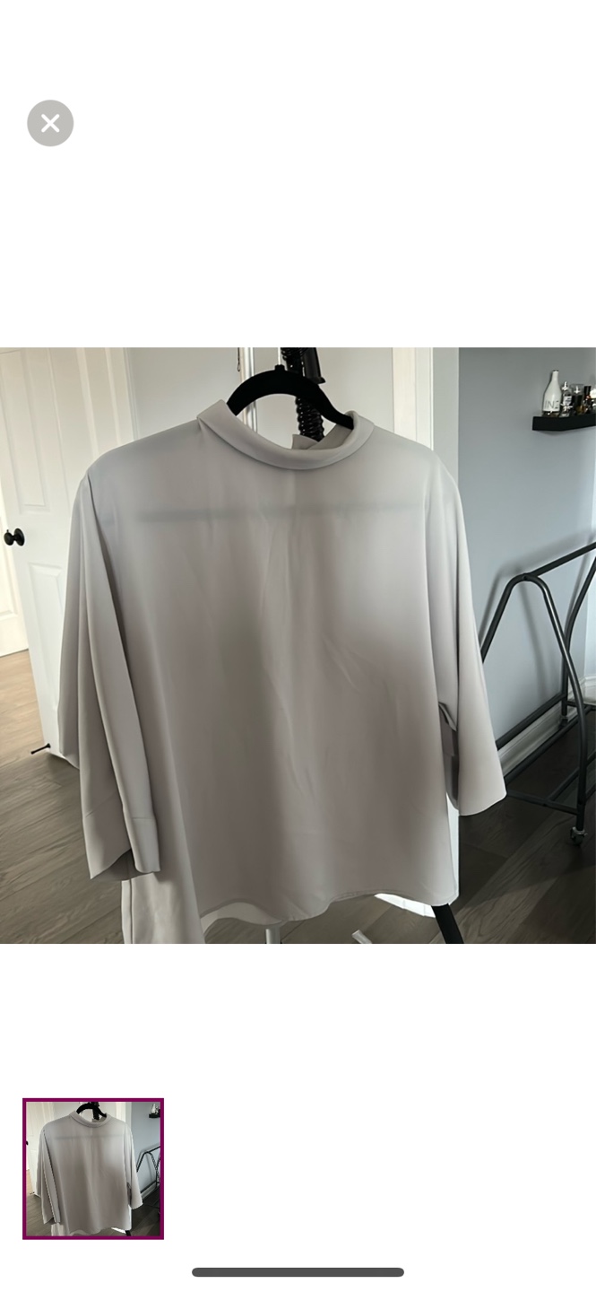 Grey Mock Neck Blouse