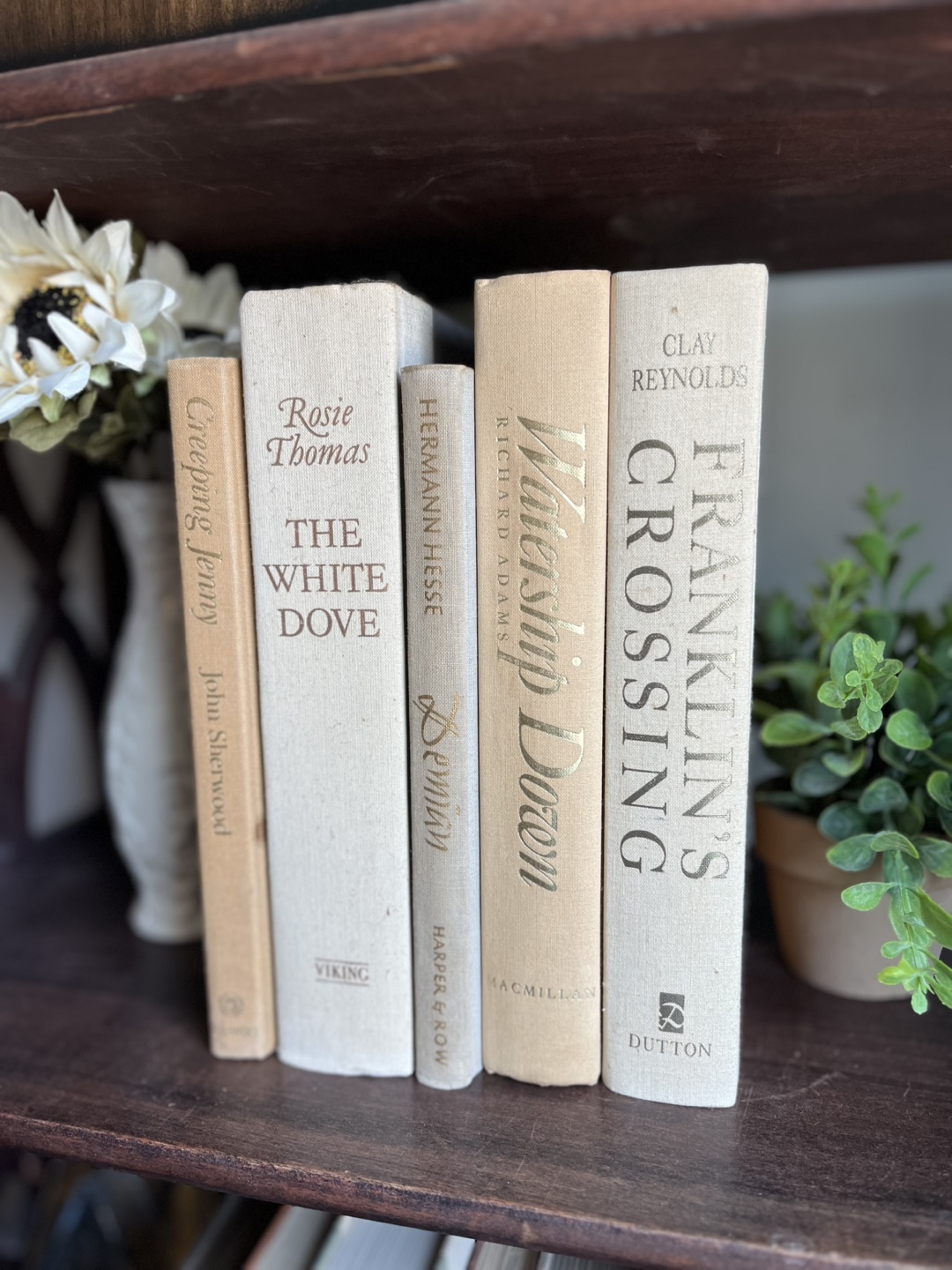 Set of 5 Decorative Books - Neutral Beige