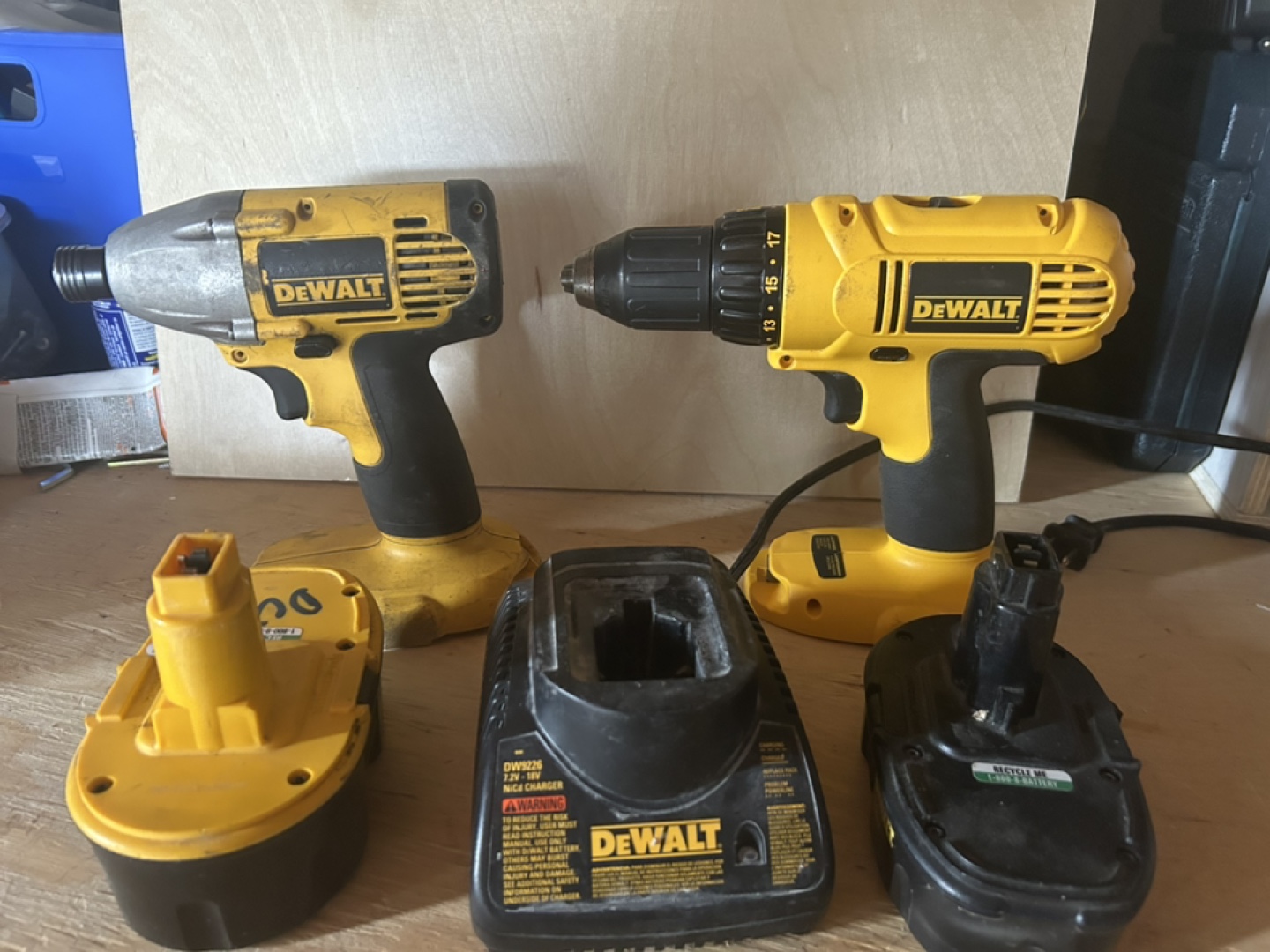 Dewalt Drill and Impact Driver Set with Battery and Adapter