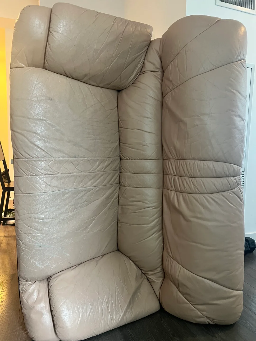 Beige Leather Loveseat image indicator(3)