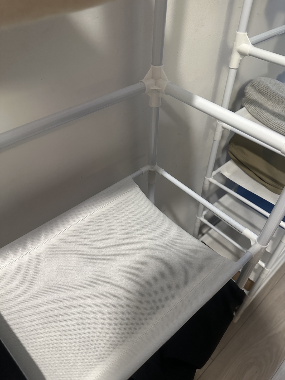 White Multi-Tier Storage Rack with Hooks - photo 5