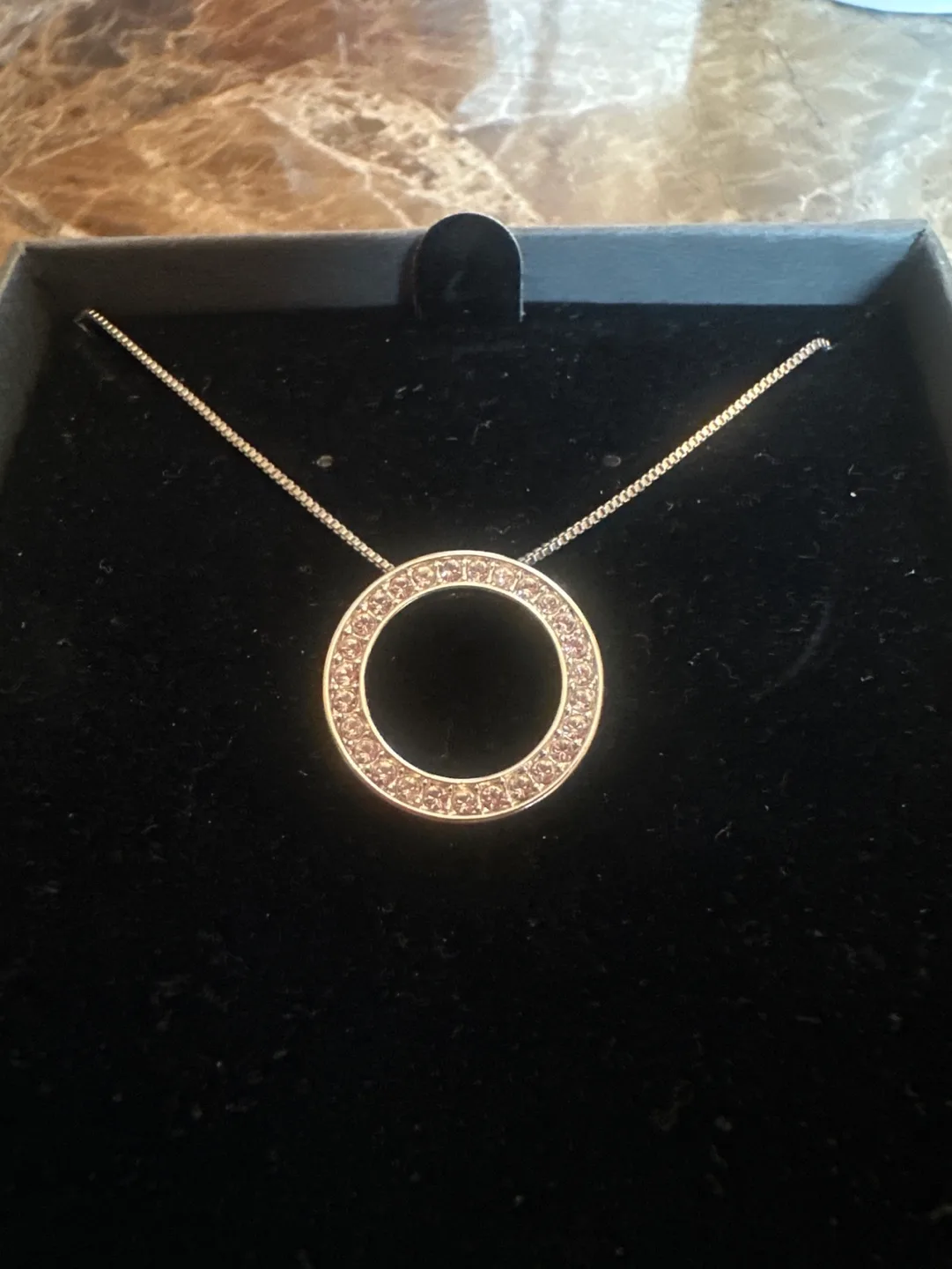 Swarovski Crystal Circle Pendant Necklace image indicator(2)