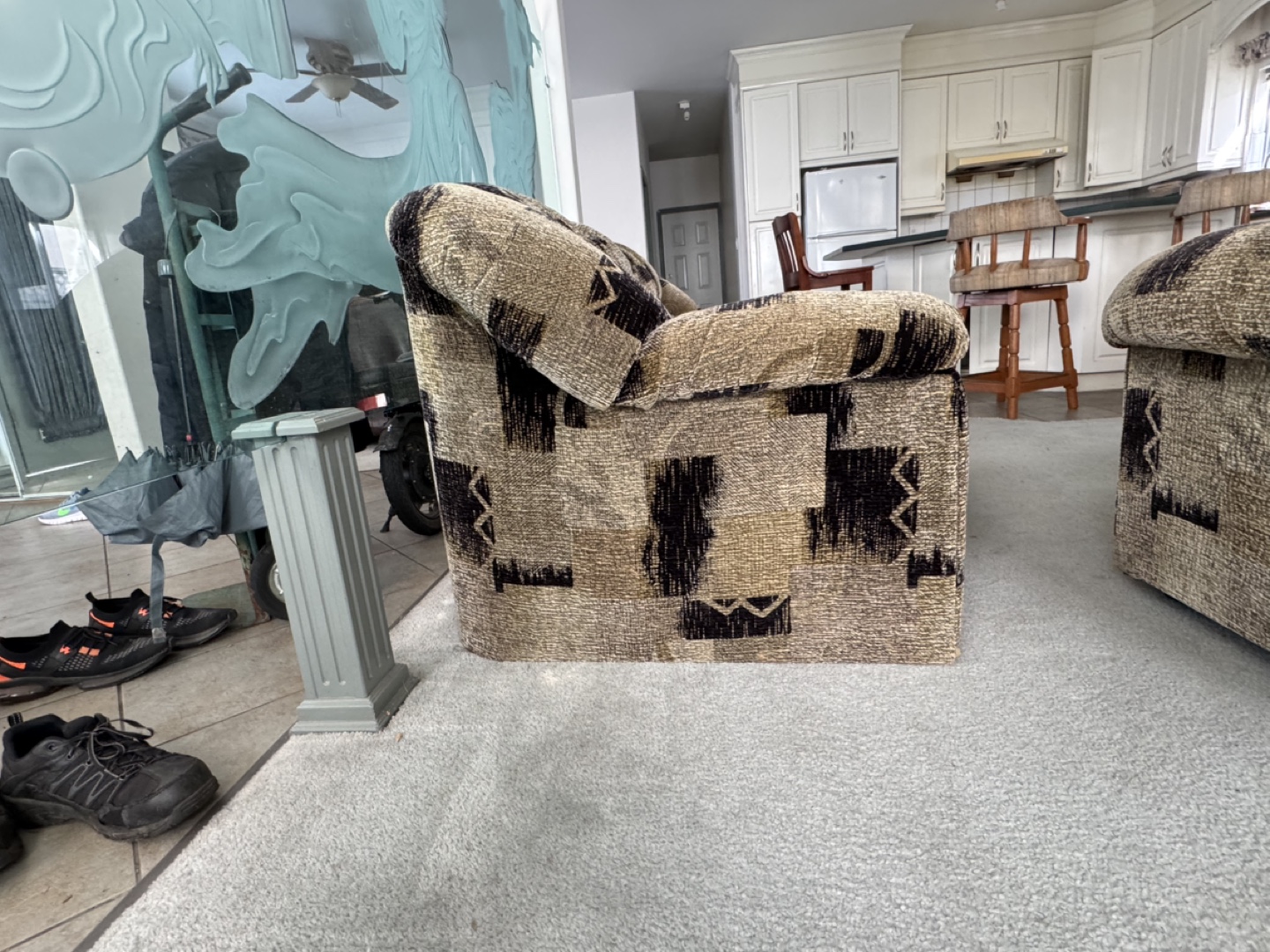 Used Sofa Set - Tan and Brown Pattern - photo 3