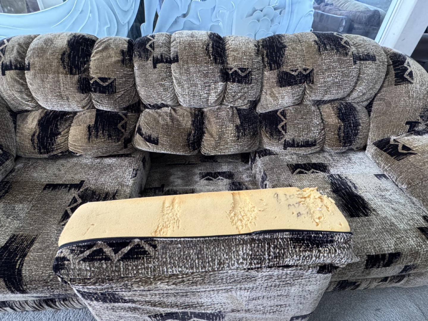 Used Sofa Set - Tan and Brown Pattern - photo 5