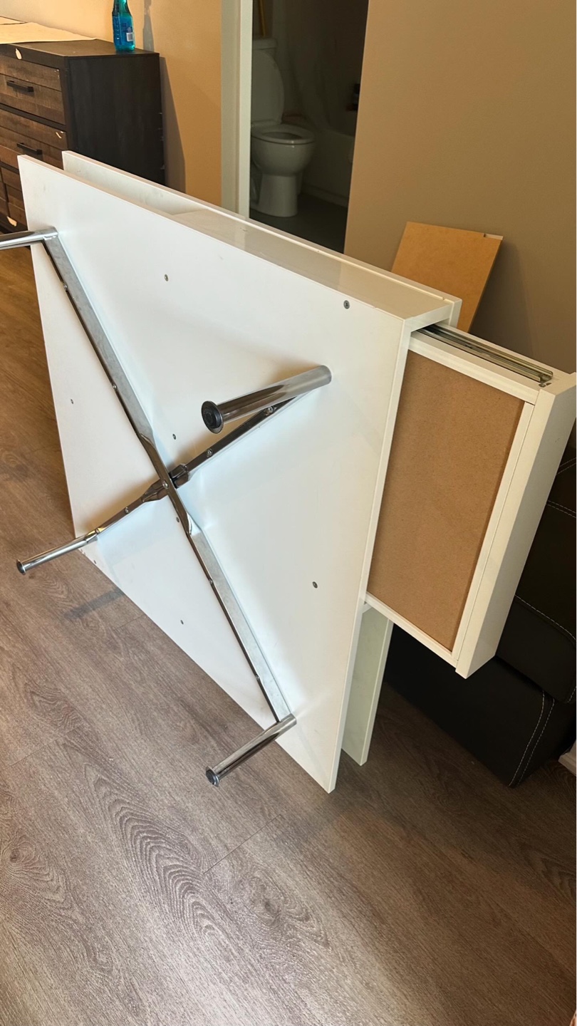White Lift-Top Coffee Table with Storage - photo 2