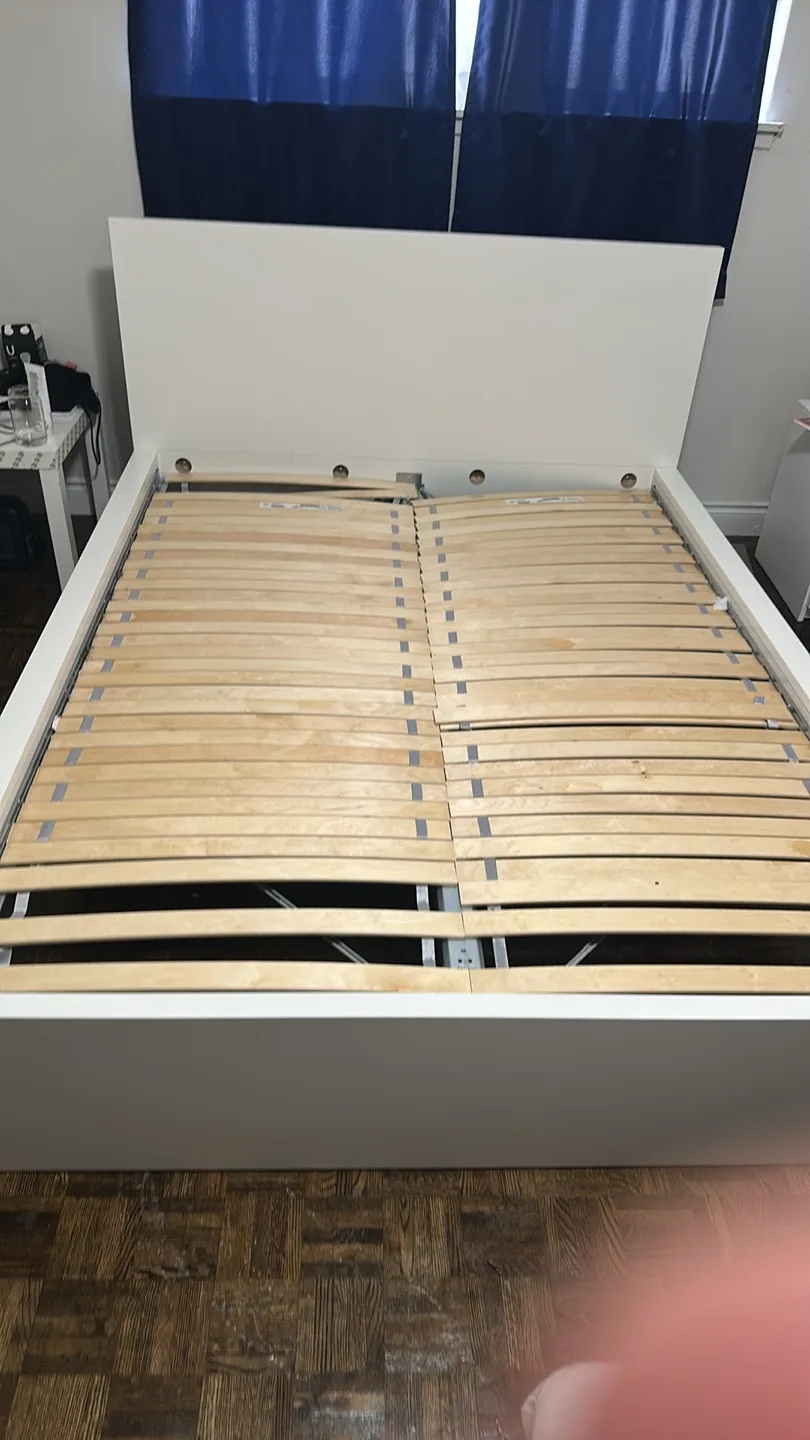 IKEA MALM White Queen Bed Frame with Slatted Base image indicator(3)