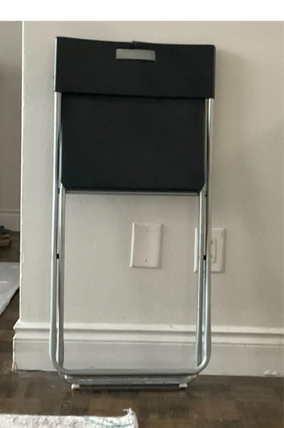 Ikea Black Folding Chair with Silver Frame image indicator(2)
