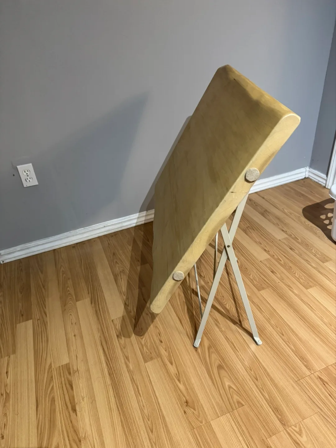 Designer Foldable Wooden Table with White Metal Frame image indicator(3)