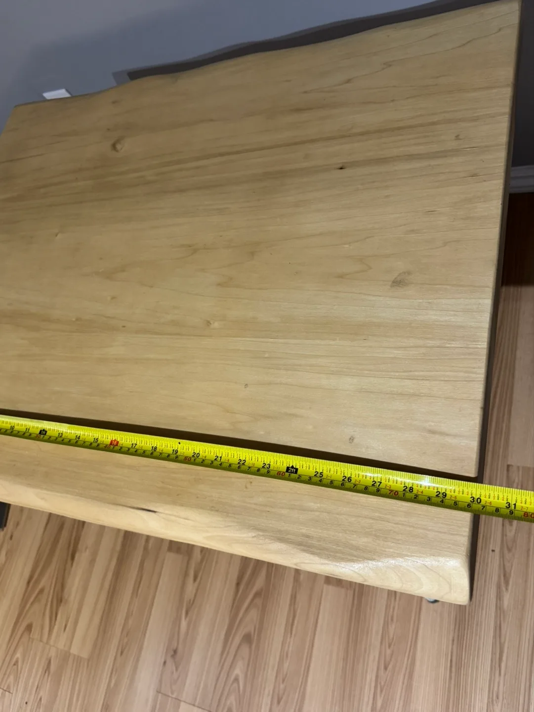 Designer Foldable Wooden Table with White Metal Frame image indicator(7)